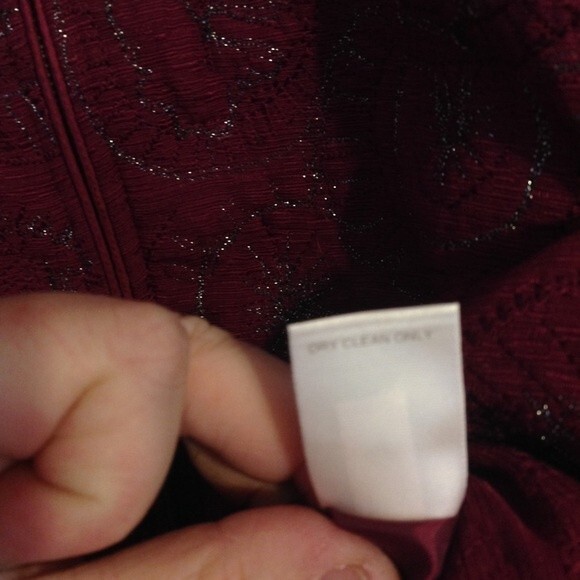 CHRISTOPHER & BANKS Large Magenta Jewel Tone Silver Metallic Thread Silk Zip Up - Picture 5 of 7